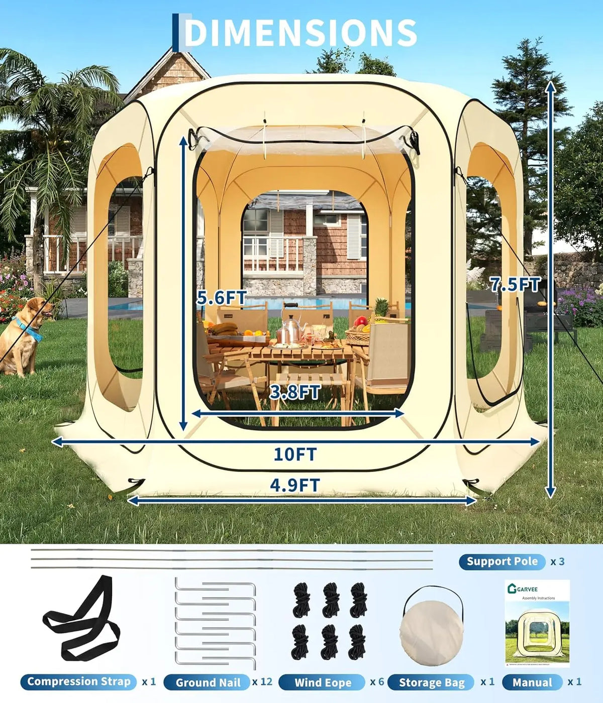 Tacleekii Pop Up Screen Tent Portable Outdoor Shelter