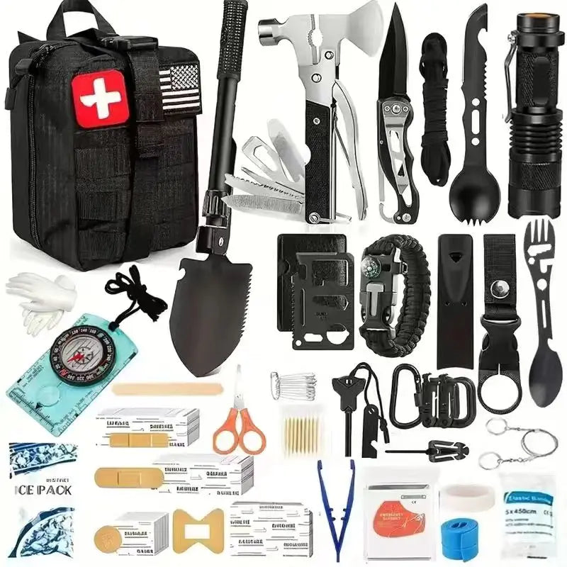Comprehensive 258 Piece Portable Car Emergency Survival First Aid Kit