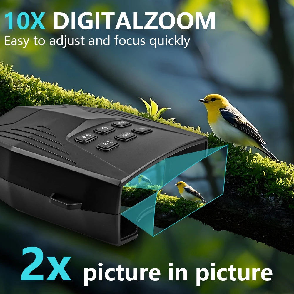 Fargarloo Rechargeable 5K HD Night Vision Binoculars With 10X Zoom