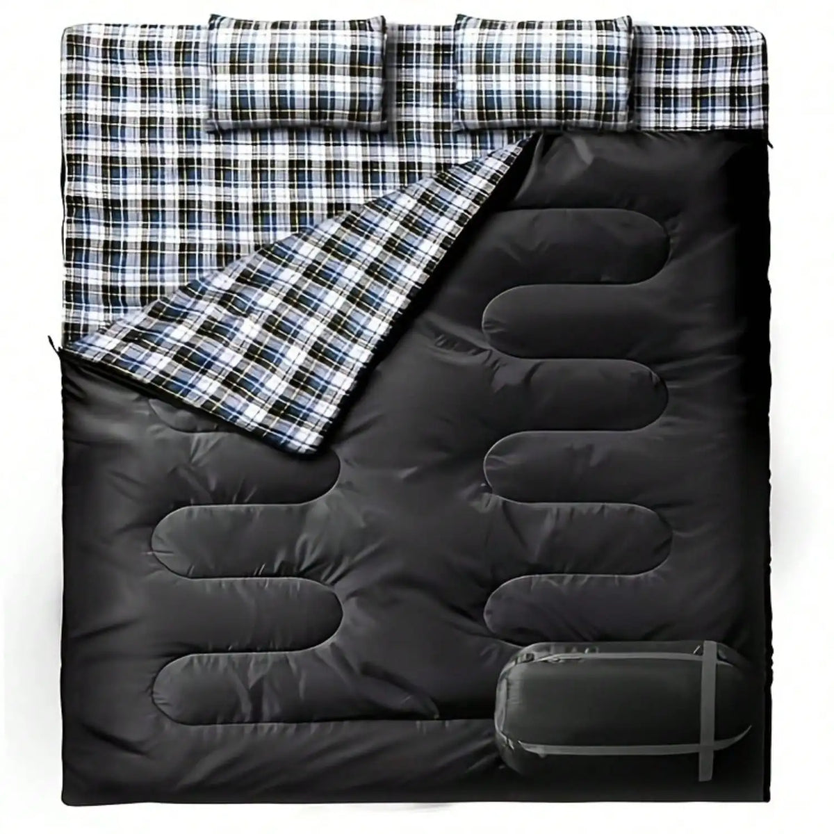 Premium Two Person Camping Sleeping Bag For Adults With Pillows