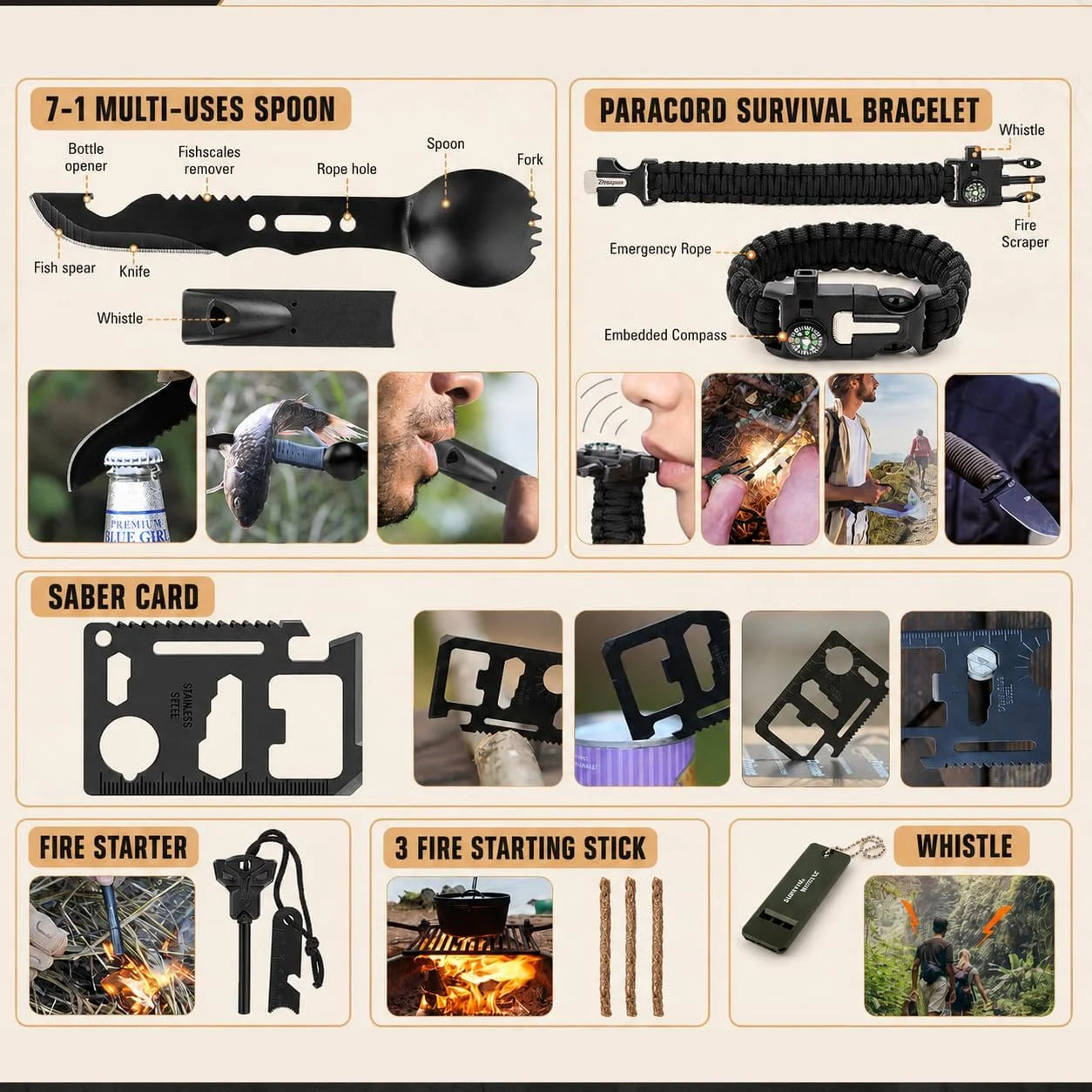 Comprehensive 258 Piece Portable Car Emergency Survival First Aid Kit