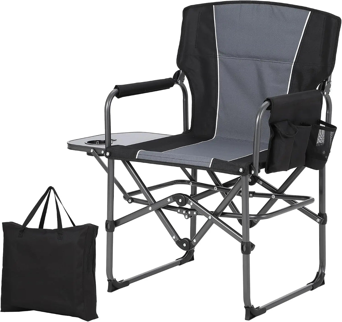 Tacleekii Portable Folding Director Chair With Side Table