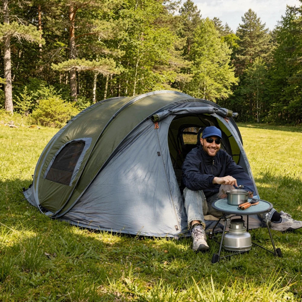 Night Cat Automatic Pop Up Camping Tent For Two Campers