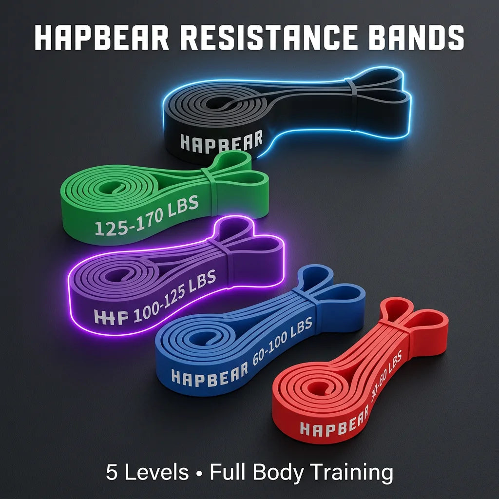 HAPBEAR Pull Up Assist Resistance Bands Set For Fitness Training