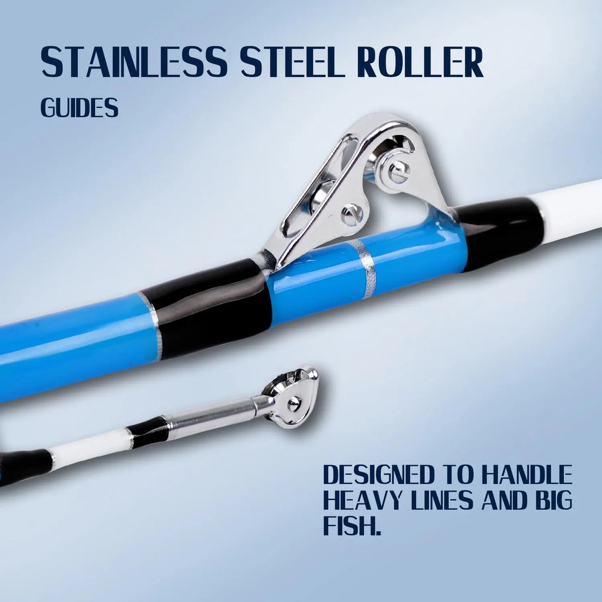 Heavy Duty Saltwater Deep Sea Trolling Rod With Roller Guides