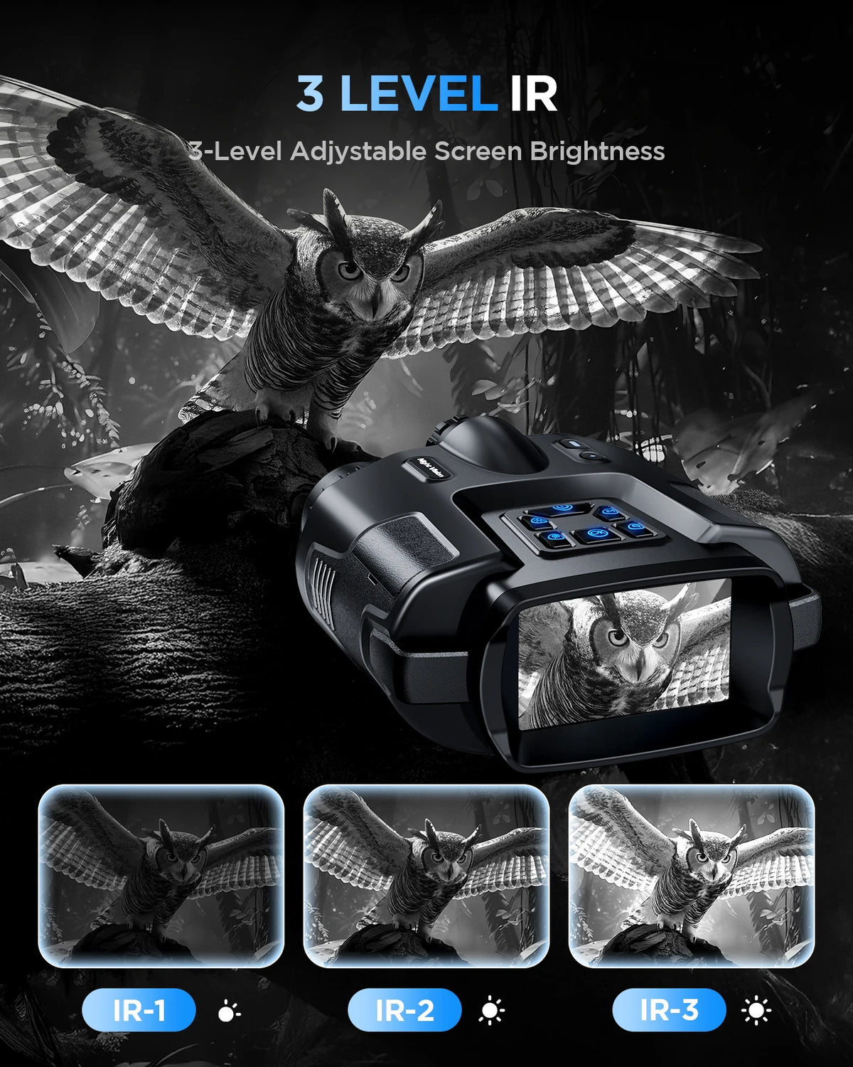 Letcmoi 4K Night Vision Binoculars With Digital Zoom Camera