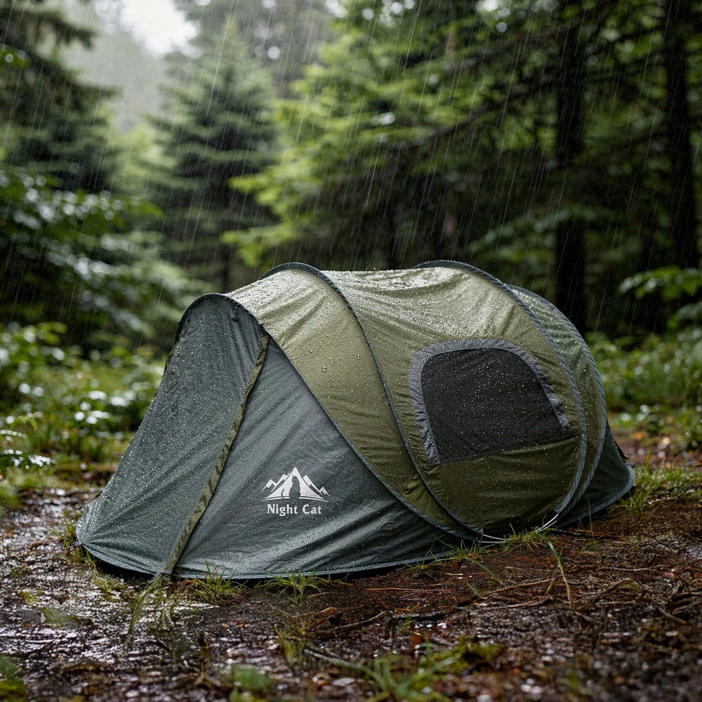 Night Cat Automatic Pop Up Camping Tent For Two Campers