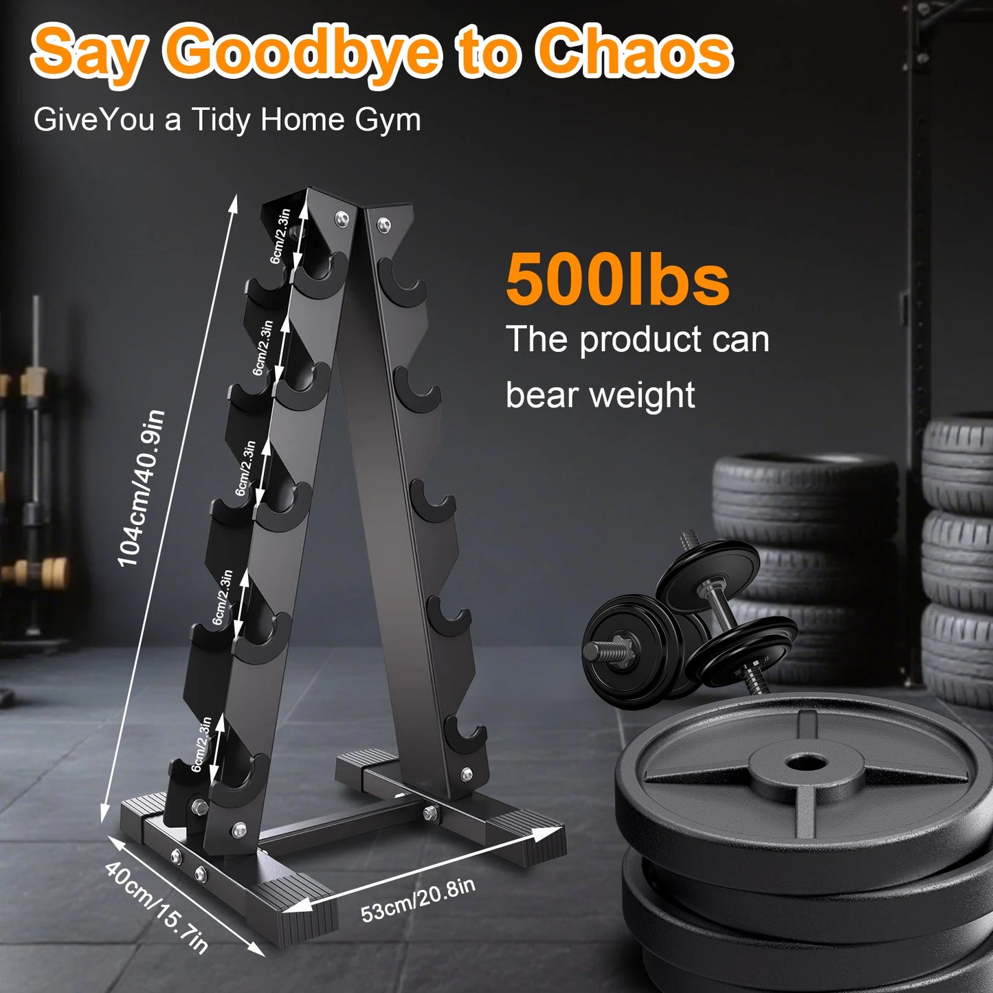 Compact Freestanding Dumbbell Rack For Home Gym Weight Storage