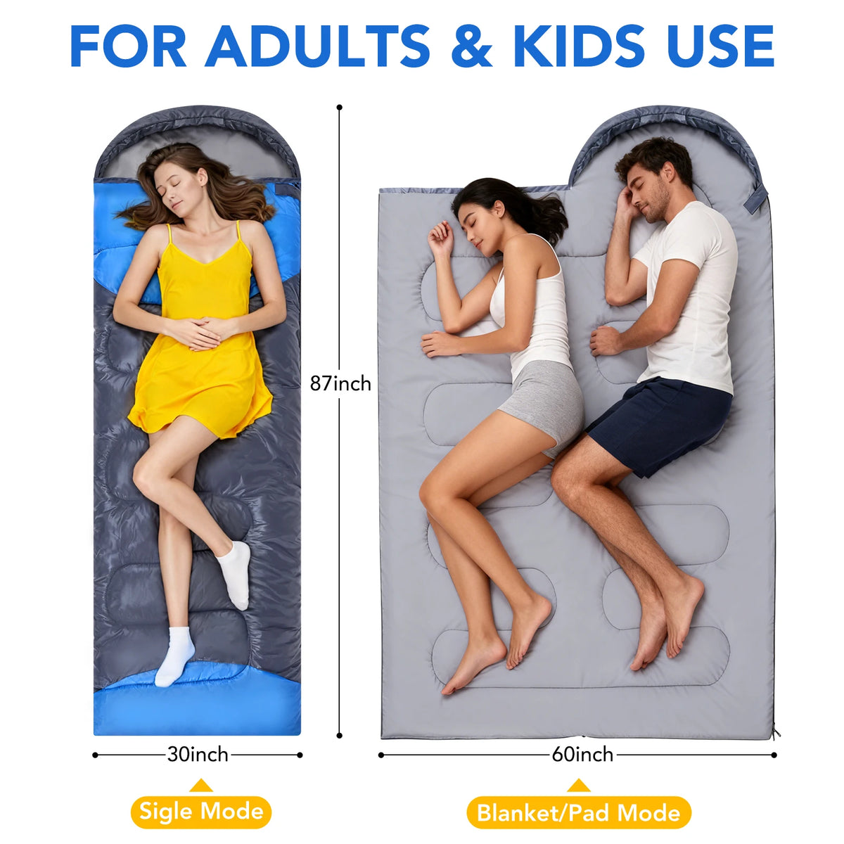 Four Season Ultralight Waterproof Sleeping Bag With Compression Sack