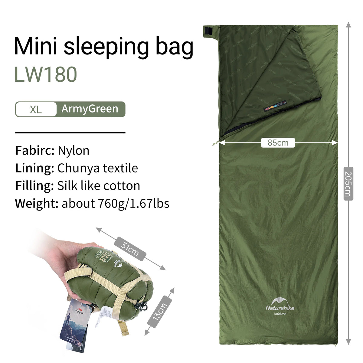 Naturehike Ultralight Waterproof Envelope Sleeping Bag For Backpacking