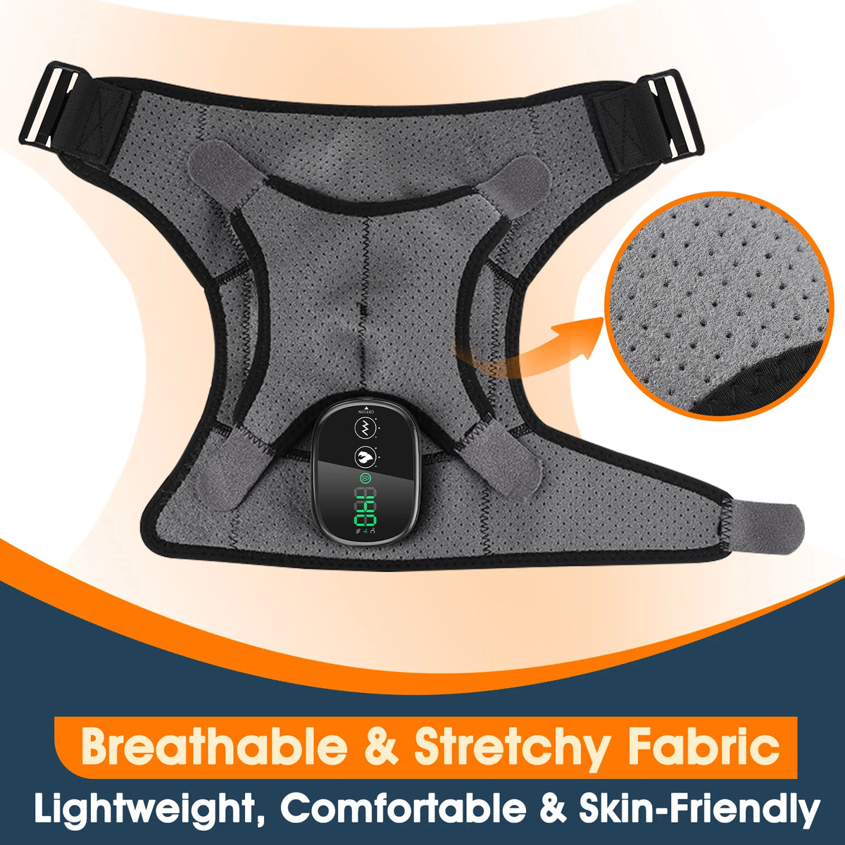 Cordless Electric Heated Shoulder Brace With Vibration Massage Support