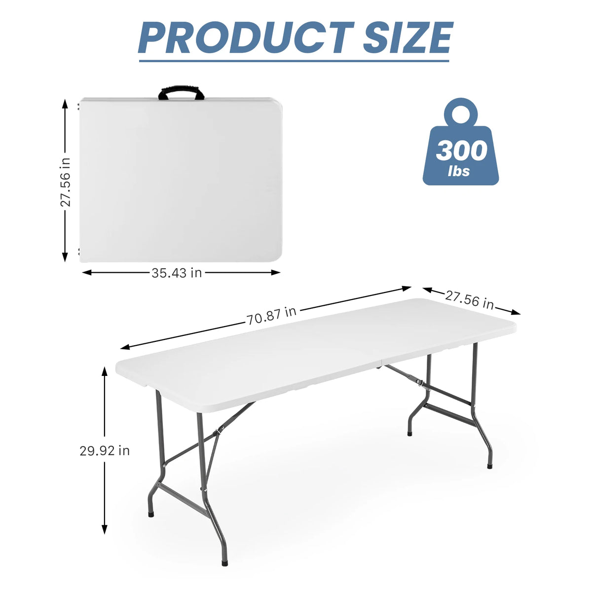 JHK Portable Folding Camping Table With Carrying Handle