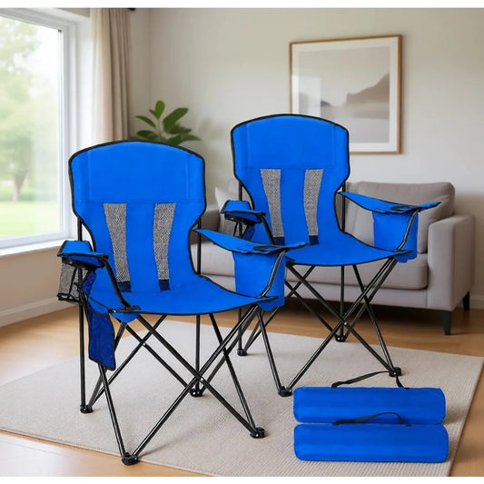Portable Folding Chairs With Cooler Bag And Cup Holder