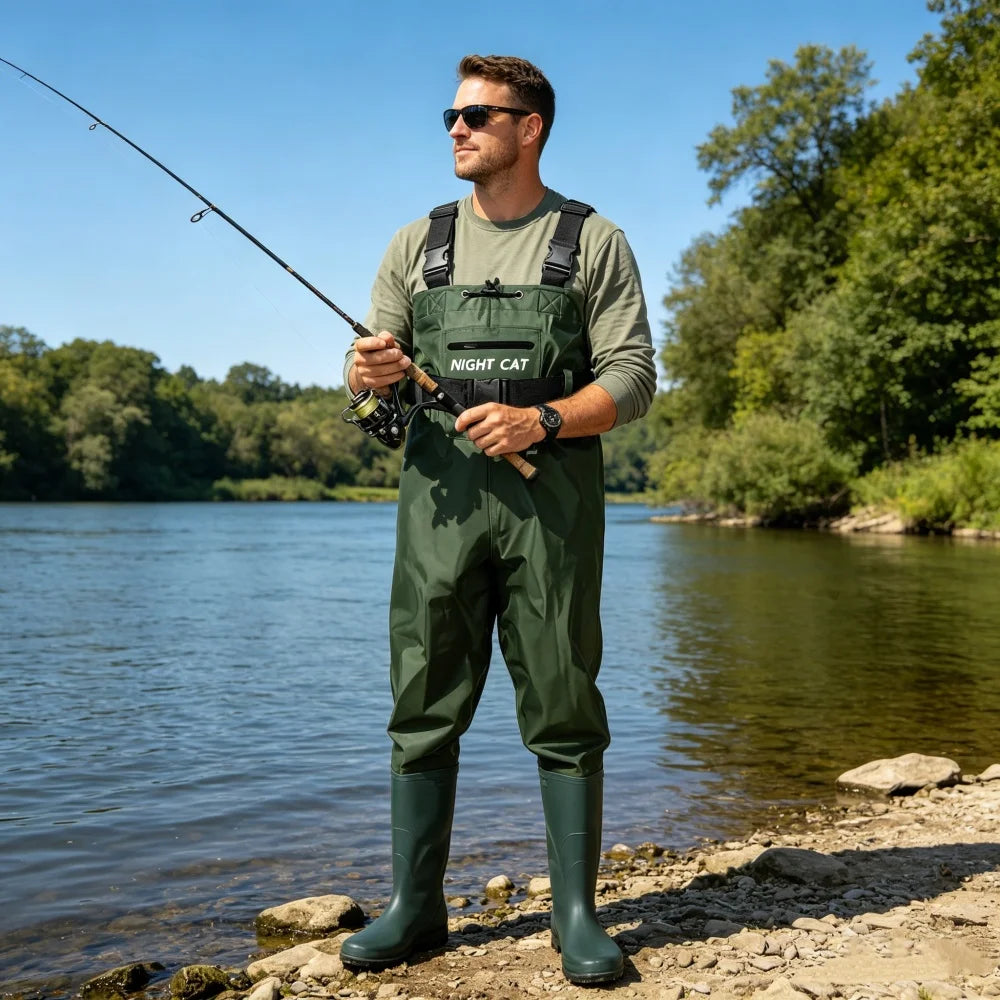 Night Cat Waterproof Chest Wader With Boots For Outdoor Work