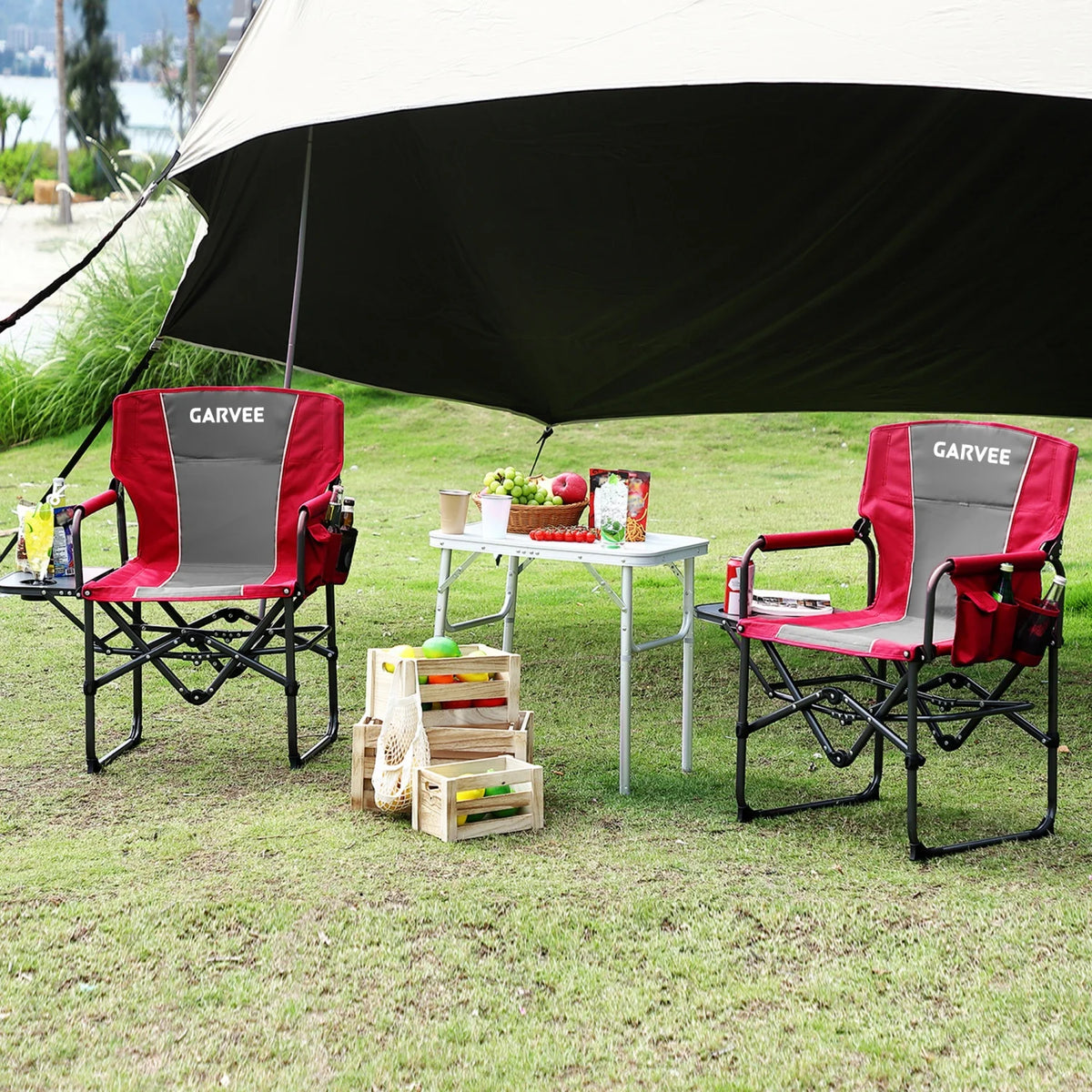 HiMISS Heavy Duty Folding Director Chair With Cup Holder