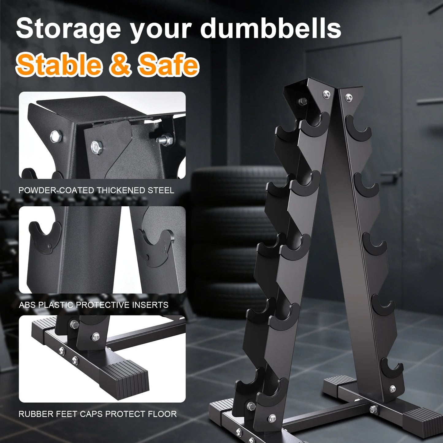 Compact Freestanding Dumbbell Rack For Home Gym Weight Storage
