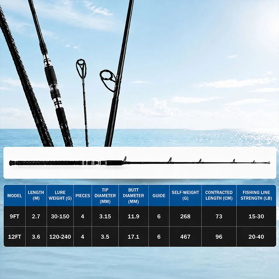 Four Section High Carbon Fiber Heavy Surf Spinning Rod