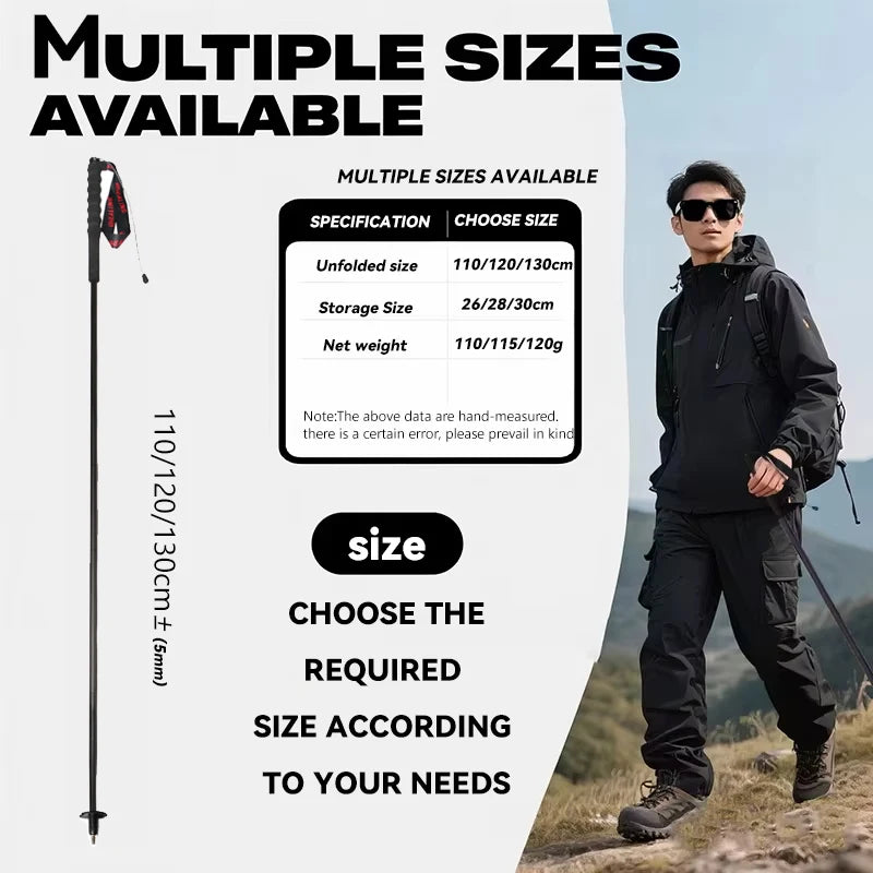 Okhealing Carbon Fiber Trekking Poles Lightweight Folding Hiking Sticks
