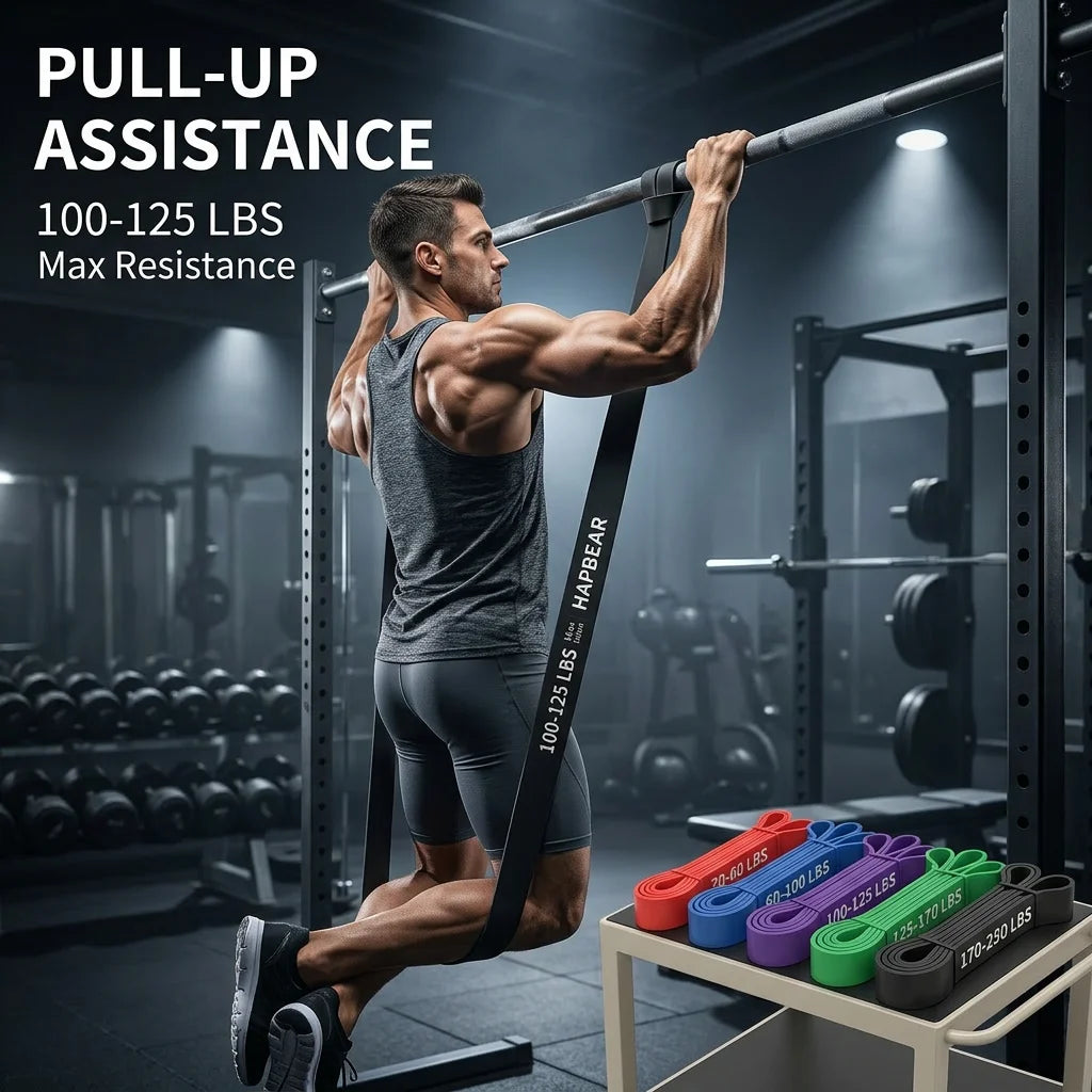 HAPBEAR Pull Up Assist Resistance Bands Set For Fitness Training