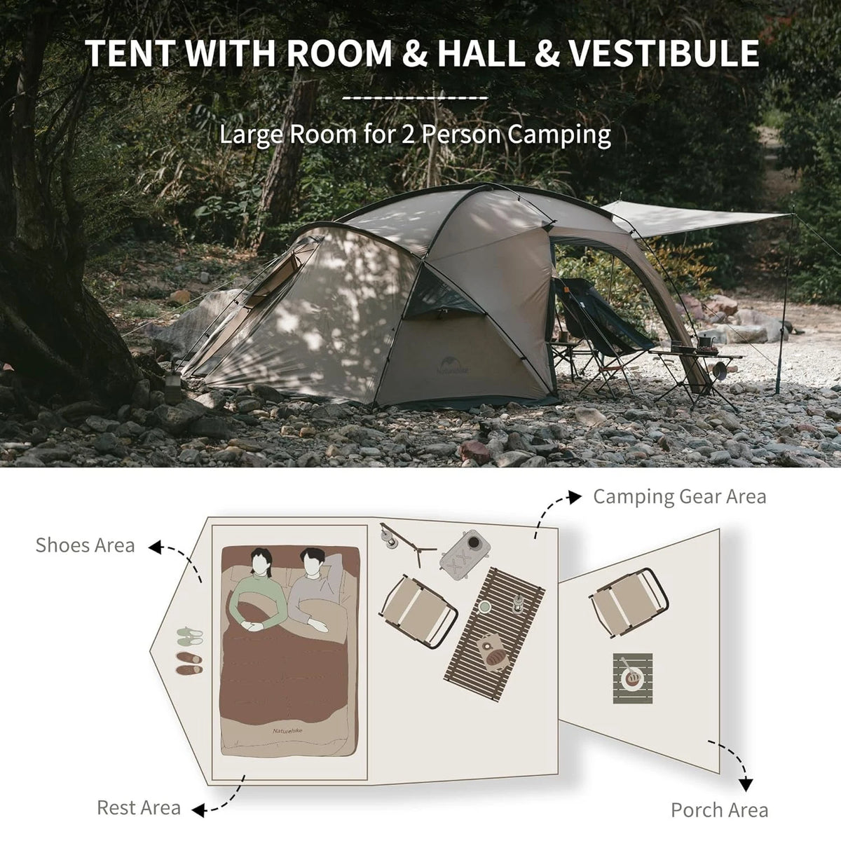 Naturehike Massif Hot Tent With Stove Jack And Waterproof Cover