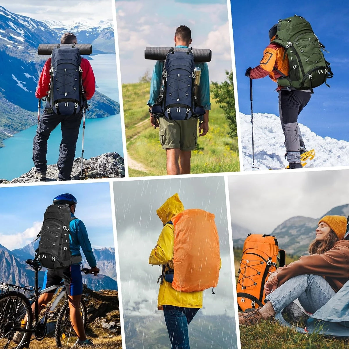 Lightweight Water Resistant Hiking Backpack For Trekking Camping