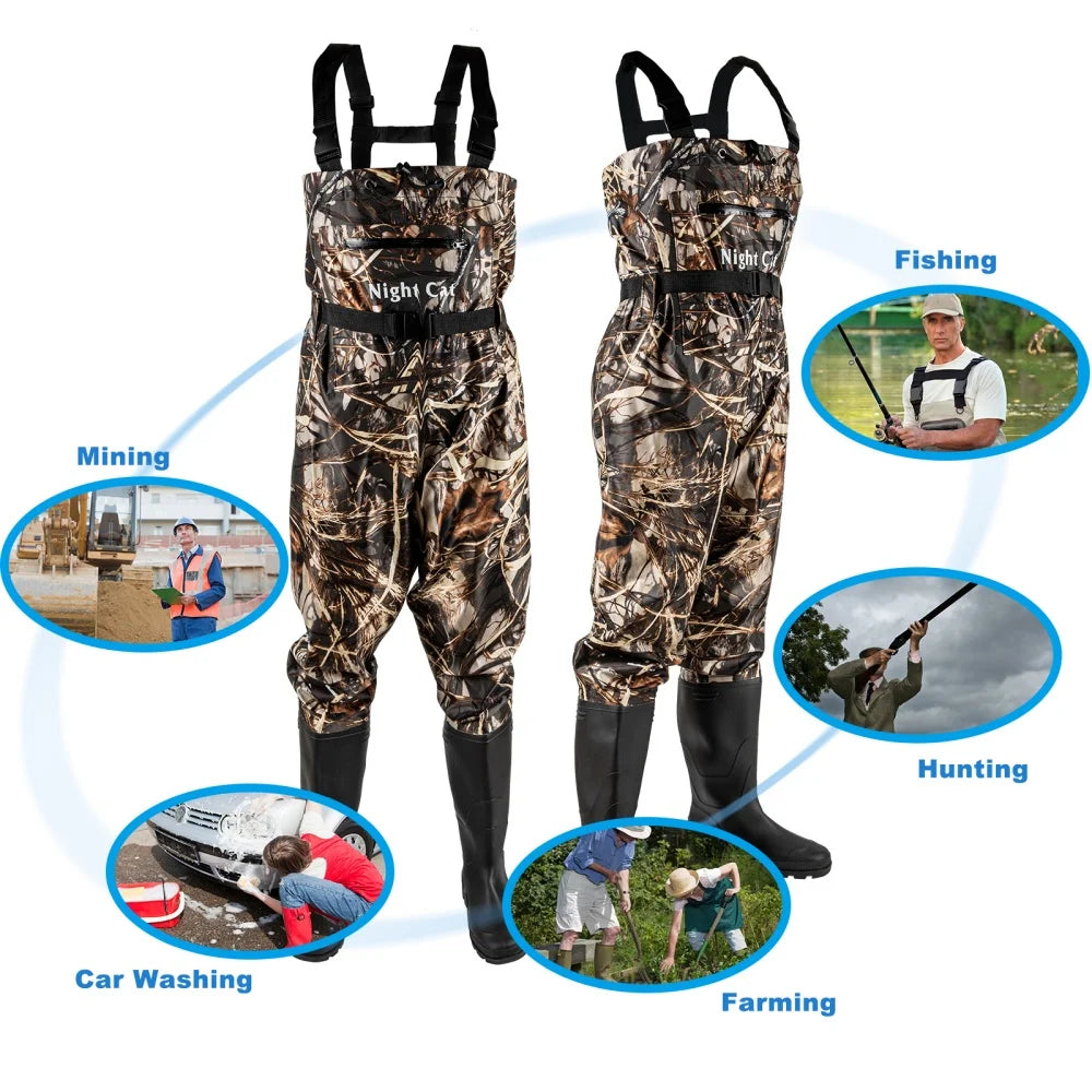 Night Cat Breathable Waterproof Hunting Fishing Chest Waders
