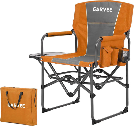 Tacleekii Portable Folding Director Chair With Side Table