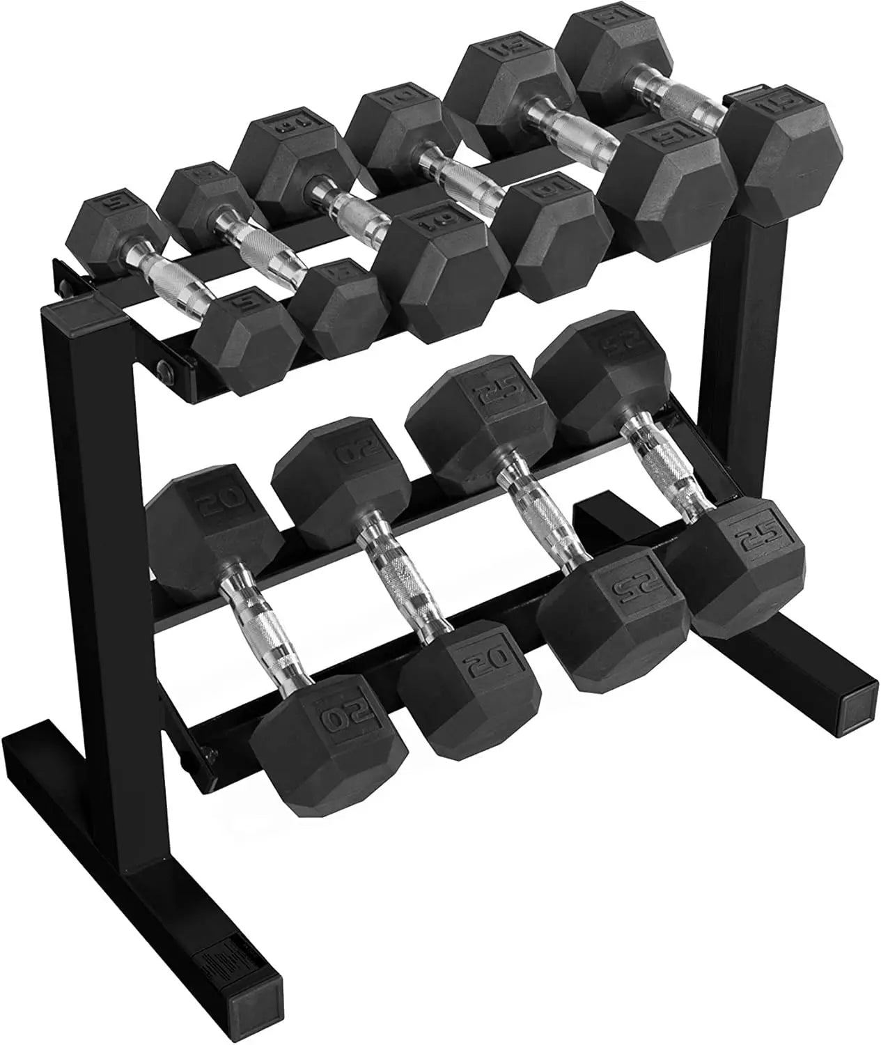 150 Lb Metal Dumbbell Set With Storage Rack Home Gym