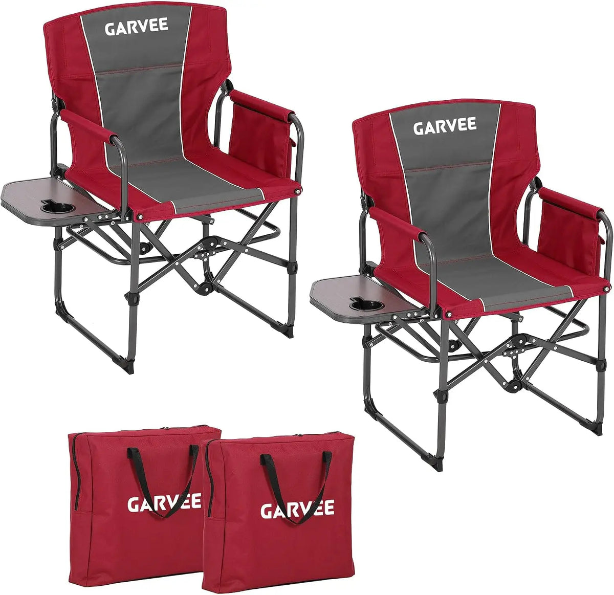 Tacleekii Portable Folding Director Chair With Side Table