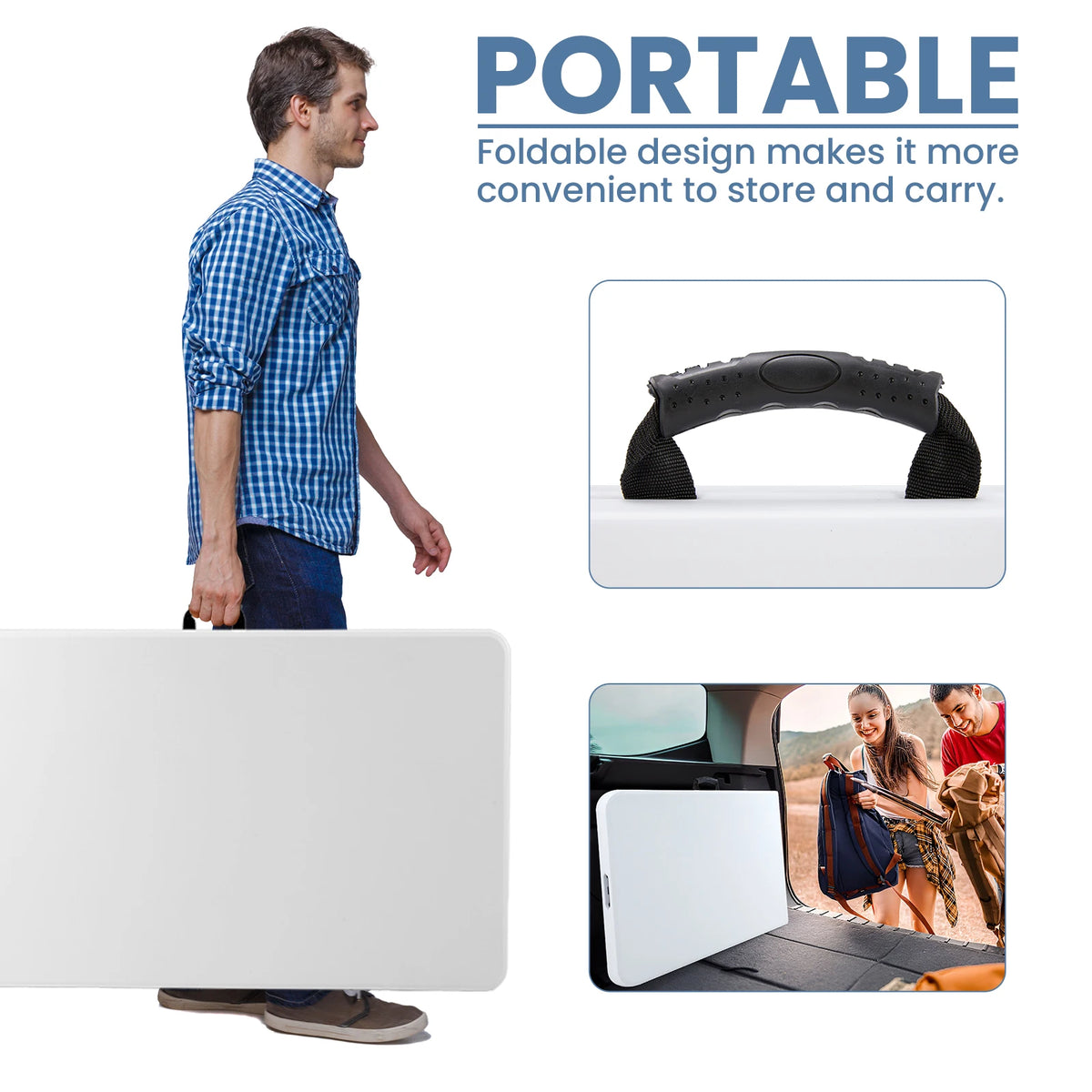JHK Portable Folding Camping Table With Carrying Handle