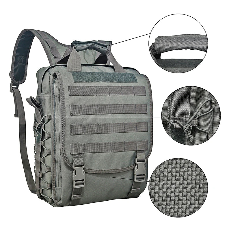 LQARMY Molle Tactical Laptop Messenger Bag Waterproof Nylon Shoulder Pack