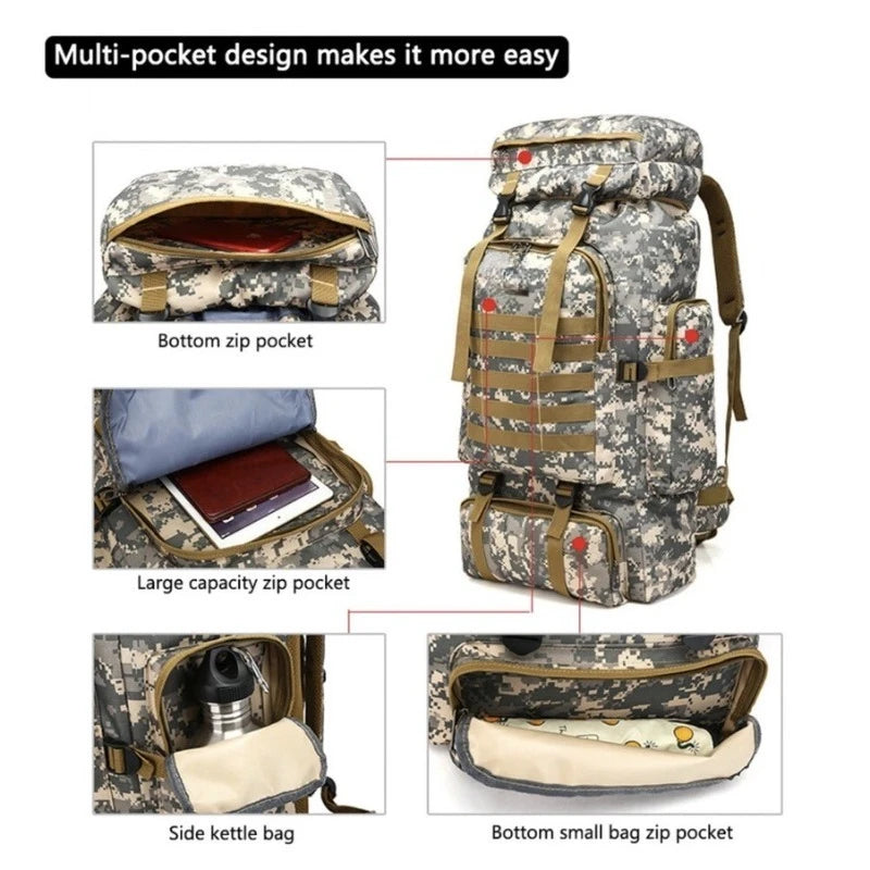 Durable Tactical Backpack Offering Generous Outdoor Storage