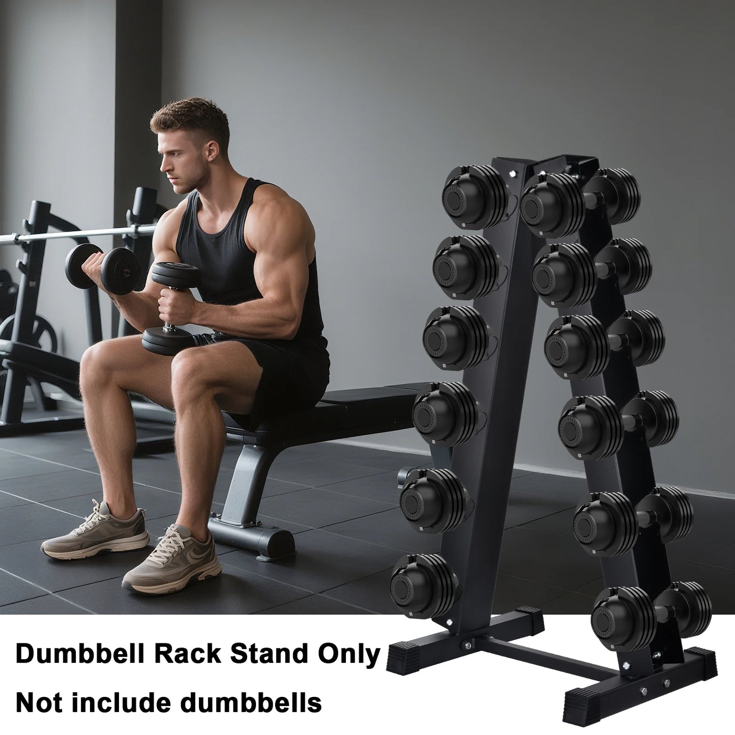 Compact Freestanding Dumbbell Rack For Home Gym Weight Storage