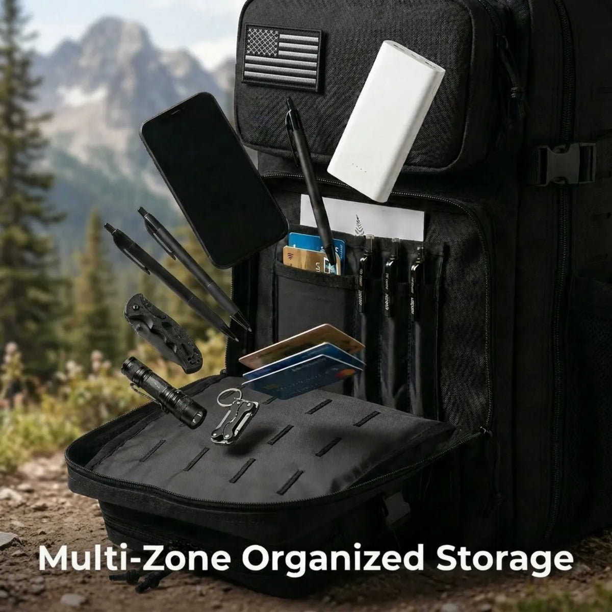 ReFire Gear Tactical Fishing Backpack Dual Water Bottle Holders Outdoor