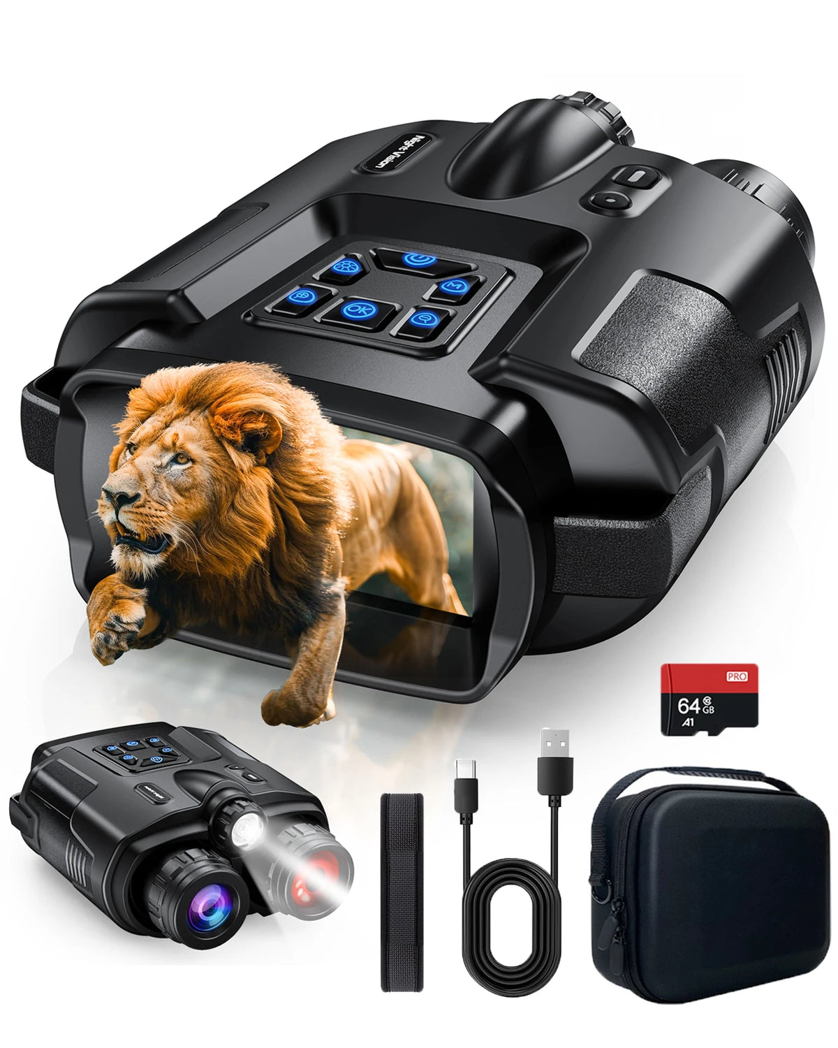 Letcmoi 4K Night Vision Binoculars With Digital Zoom Camera