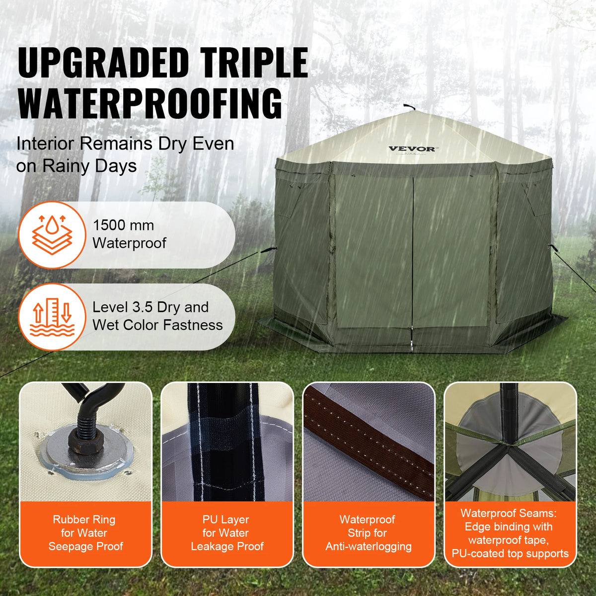 6 Sided Pop Up Gazebo With Privacy Cloths And Ventilation