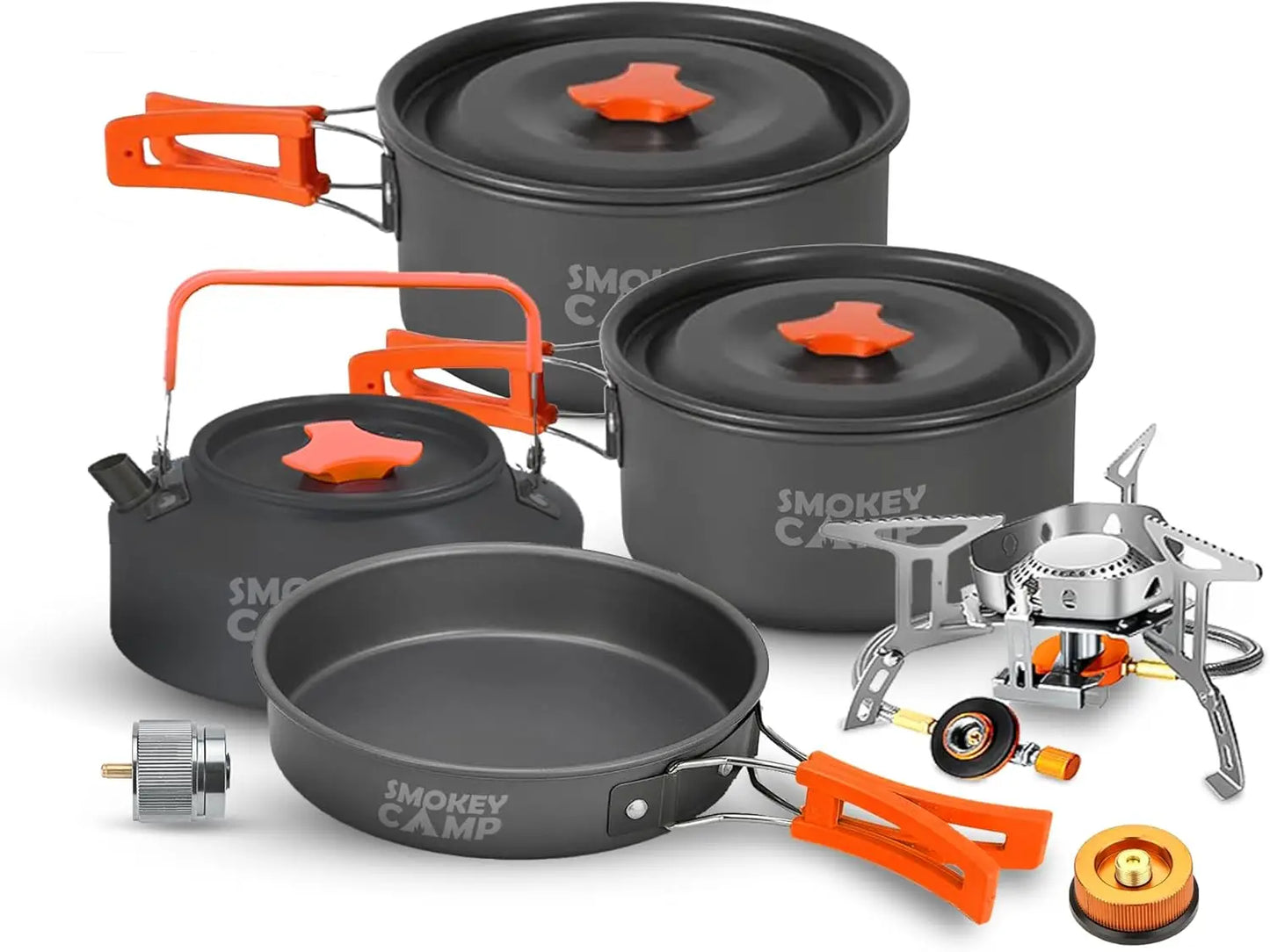 YTYIN Camping Cookware Set With Stove And Nonstick Pots Kit