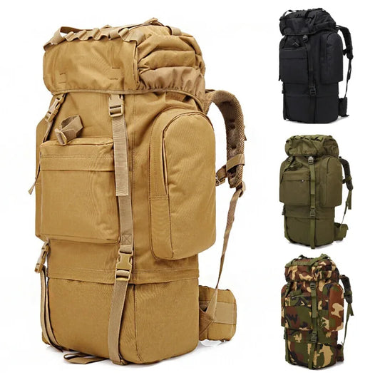 Spacious Polyester Hiking Backpack With Adjustable Straps For Camping
