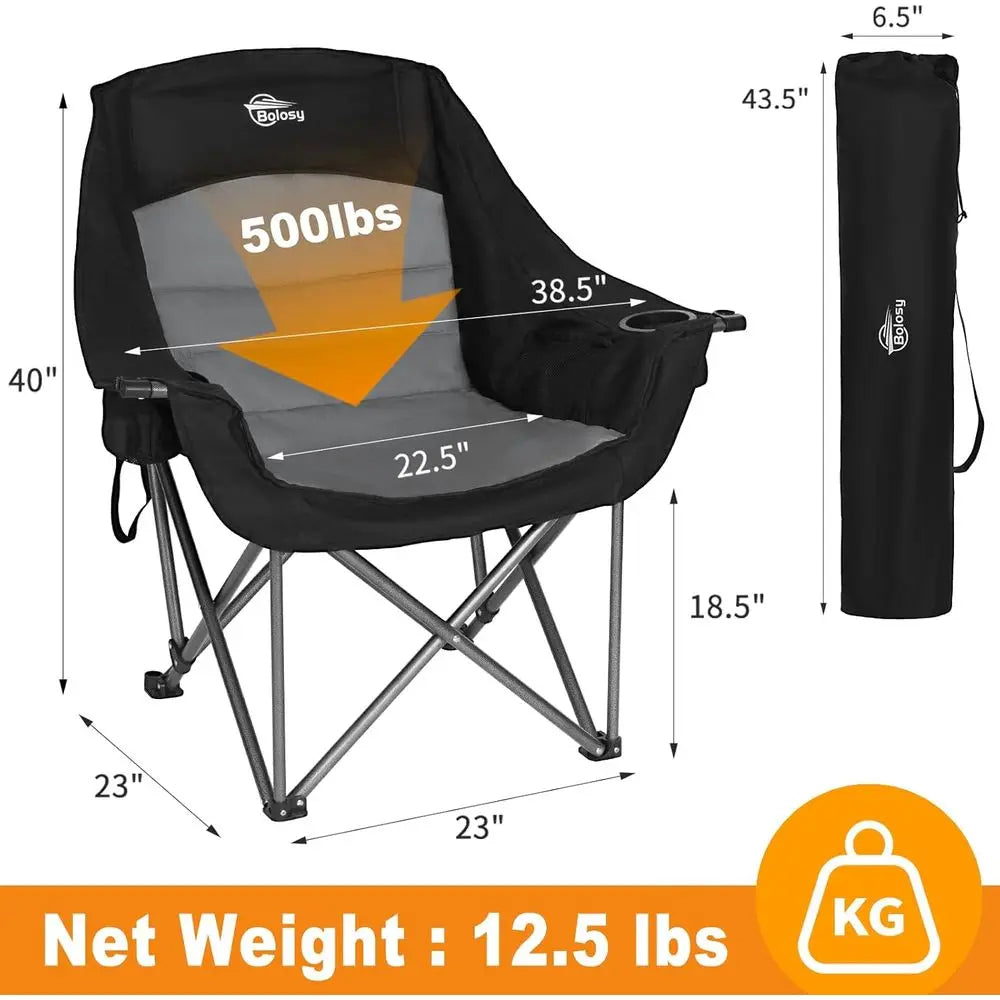 Heavy Duty Portable Padded Outdoor Lawn And Camping Chairs