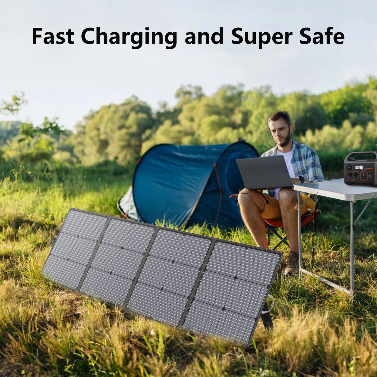 MHPOWOS 220W Portable Folding Solar Panel For RV And Camping