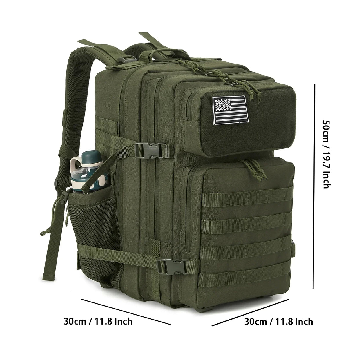 ReFire Gear Durable Tactical Hiking Backpack With Water Bottle Pouch