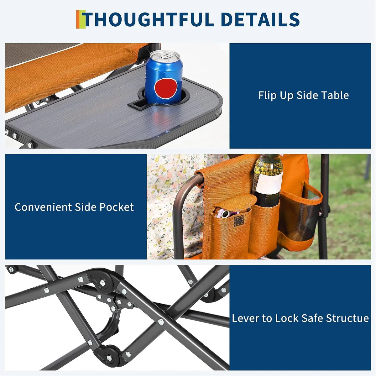 Tacleekii Portable Folding Director Chair With Side Table