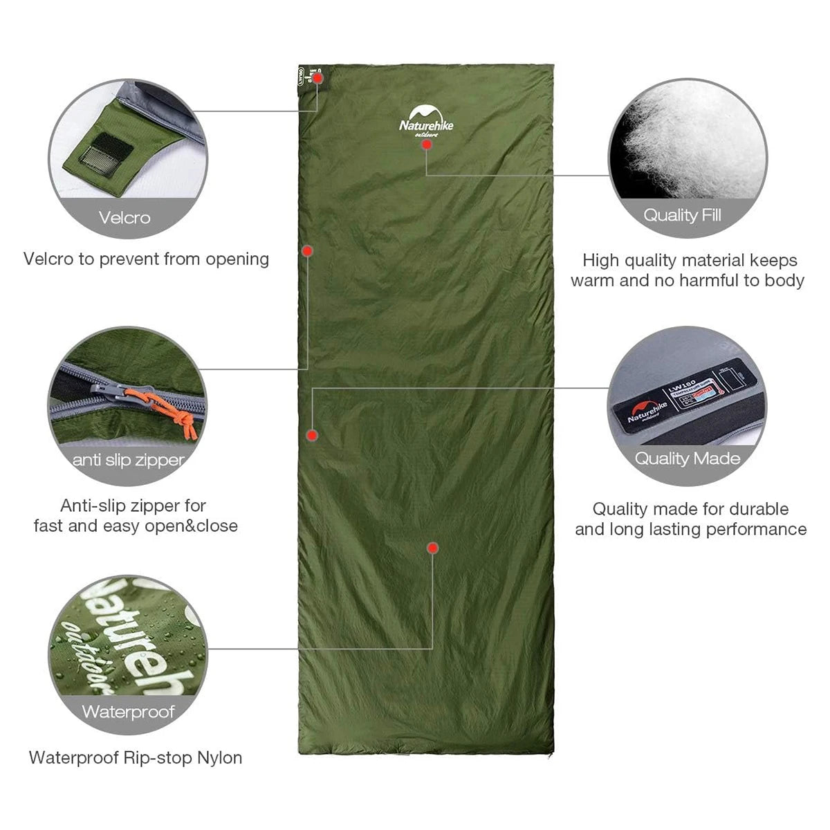 Naturehike Ultralight Waterproof Envelope Sleeping Bag For Backpacking