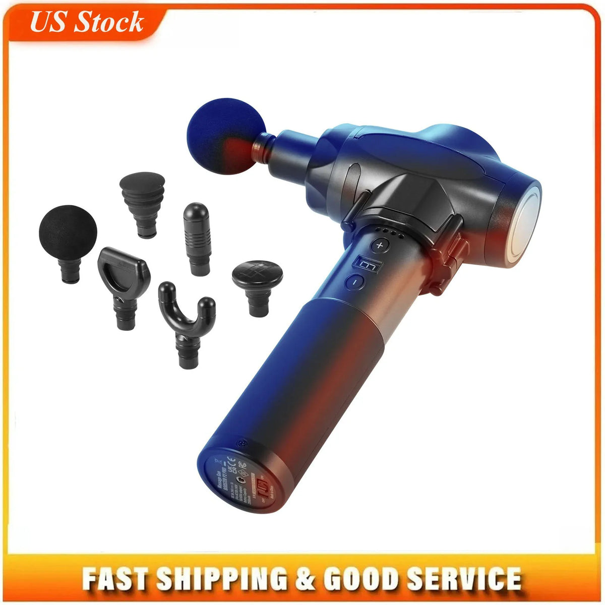 Rechargeable Percussion Massage Gun With Nine Speeds And Six Heads