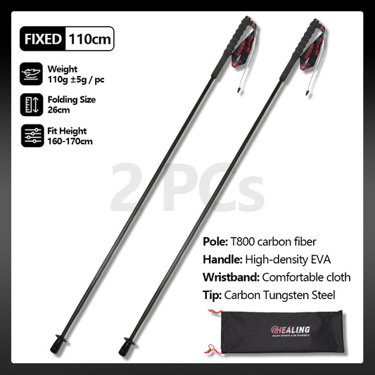 Okhealing Carbon Fiber Anti Shock Foldable Trekking Poles