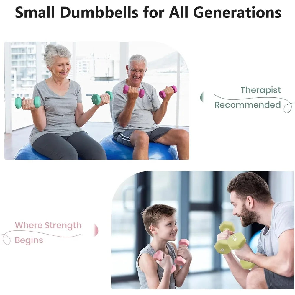 Neoprene Hexagon Dumbbell Set For Home Gym Strength Training