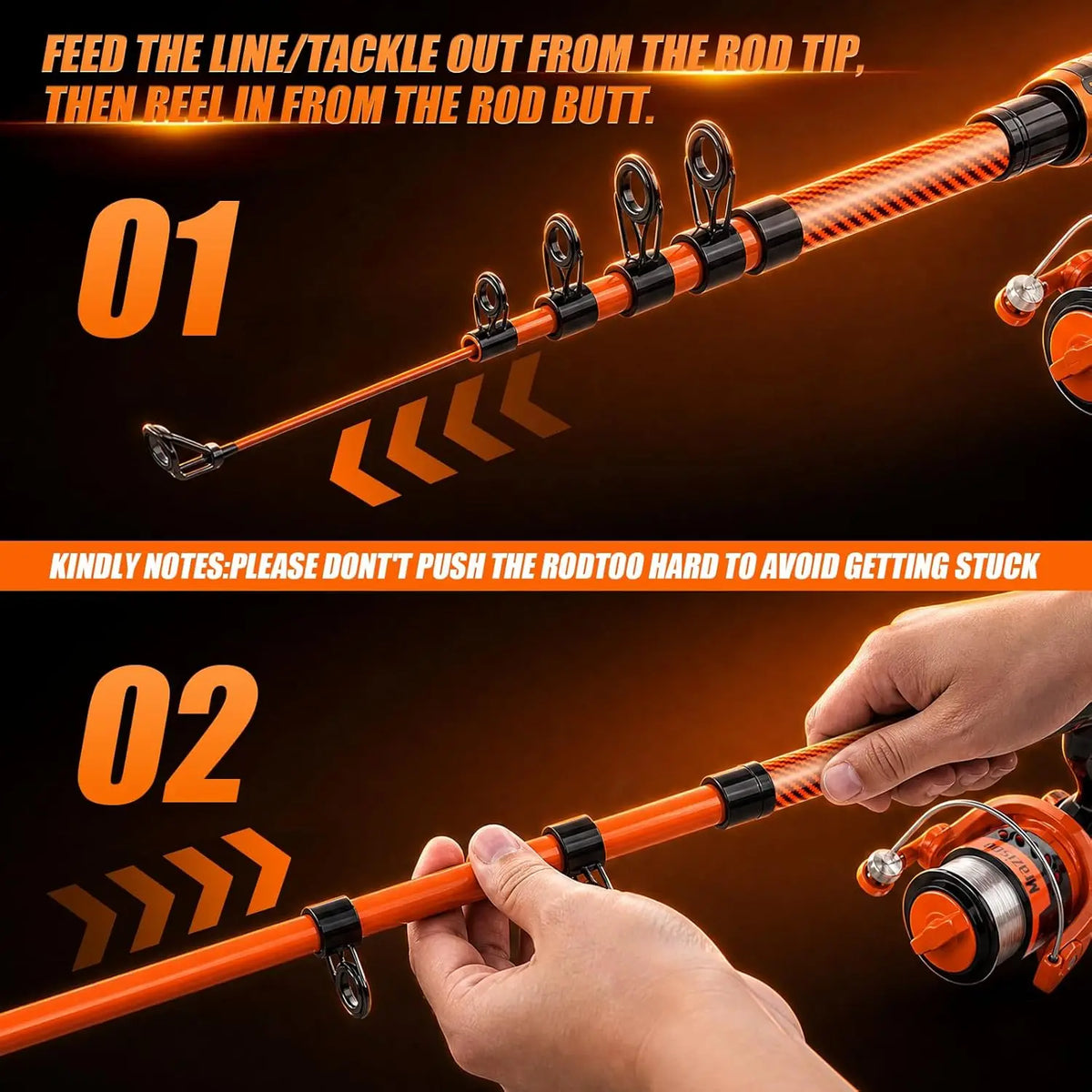 Telescopic Fishing Rod And Spinning Reel Combo With Carrier Bag
