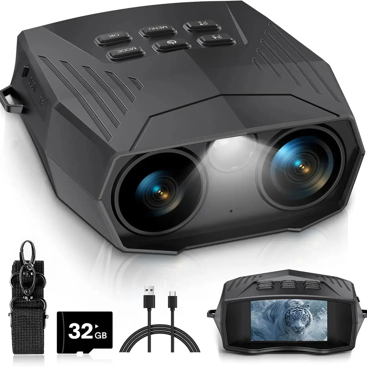 Fargarloo Rechargeable 5K HD Night Vision Binoculars With 10X Zoom