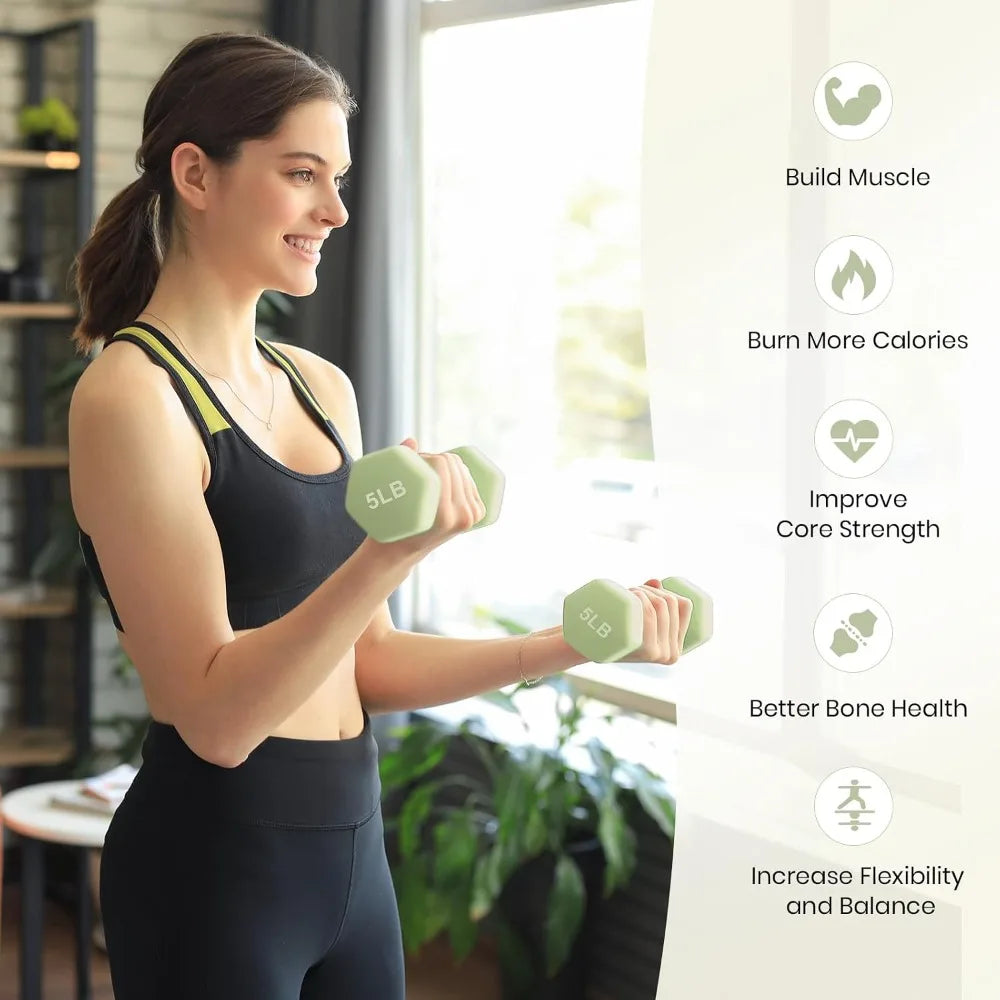 Neoprene Hexagon Dumbbell Set For Home Gym Strength Training