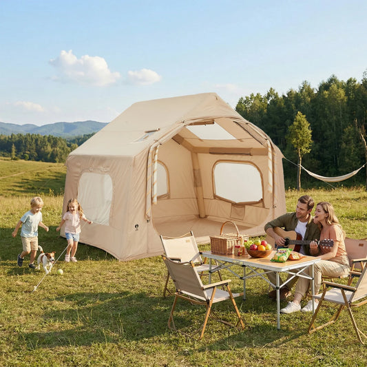 HiMiss Inflatable Quick Setup Camp Tent For Families With Pump